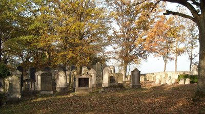 Bild des Friedhofs im  Herbst